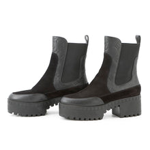 Load image into Gallery viewer, LOUIS VUITTON Laureate Boots Black1AC7W0 Monogram Empreinte Leather Suede Size 38
