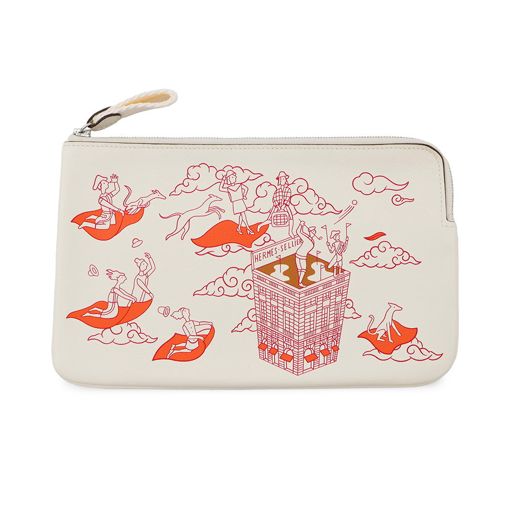 HERMES Carre Pocket Long HERMES Epic Hatchet/FramboiseH082892CKAA Swift Leather