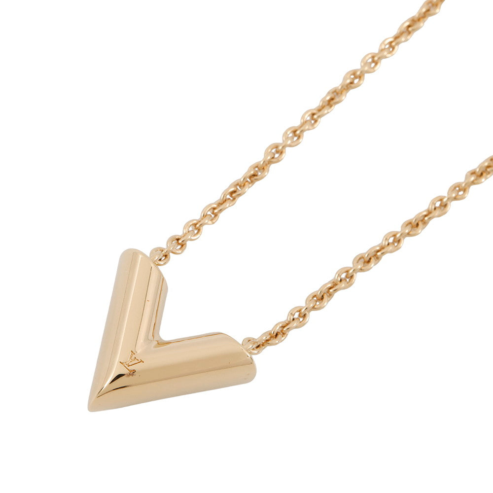 LOUIS VUITTON Essential V Necklace GoldM00857 Metal