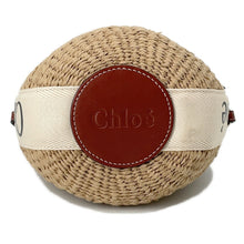 Load image into Gallery viewer, Chloe Woody Bucket Shoulder Bag WhiteCHC22SS381G55 Straw Canvas Leather Size Small
