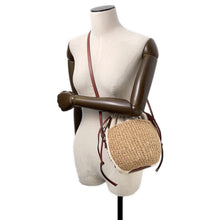 Load image into Gallery viewer, Chloe Woody Bucket Shoulder Bag WhiteCHC22SS381G55 Straw Canvas Leather Size Small
