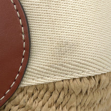 Load image into Gallery viewer, Chloe Woody Bucket Shoulder Bag WhiteCHC22SS381G55 Straw Canvas Leather Size Small
