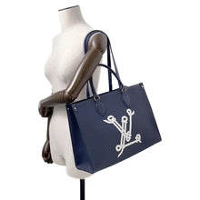 将图像加载到图库查看器中，LOUIS VUITTON Onthego MM NavyM24834 Grained Calf Leather Sailor&#39;s Knot Nautical Size MM
