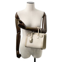 将图像加载到图库查看器中，SAINT LAURENT PARIS Jour Beige/Ivory400632 Calf Leather Cotton Linen Size Nano

