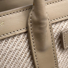 将图像加载到图库查看器中，SAINT LAURENT PARIS Jour Beige/Ivory400632 Calf Leather Cotton Linen Size Nano
