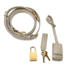 将图像加载到图库查看器中，SAINT LAURENT PARIS Jour Beige/Ivory400632 Calf Leather Cotton Linen Size Nano
