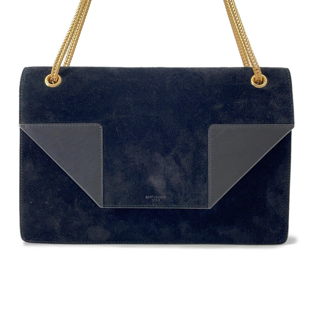 SAINT LAURENT PARIS Betty ChainShoulder Black Suede leather
