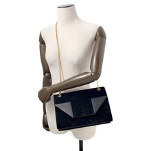 将图像加载到图库查看器中，SAINT LAURENT PARIS Betty ChainShoulder Black Suede leather
