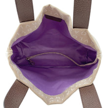 将图像加载到图库查看器中，BVLGARI Logomania Tote Beige/Brown Canvas Leather
