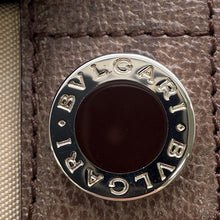 将图像加载到图库查看器中，BVLGARI Logomania Tote Beige/Brown Canvas Leather
