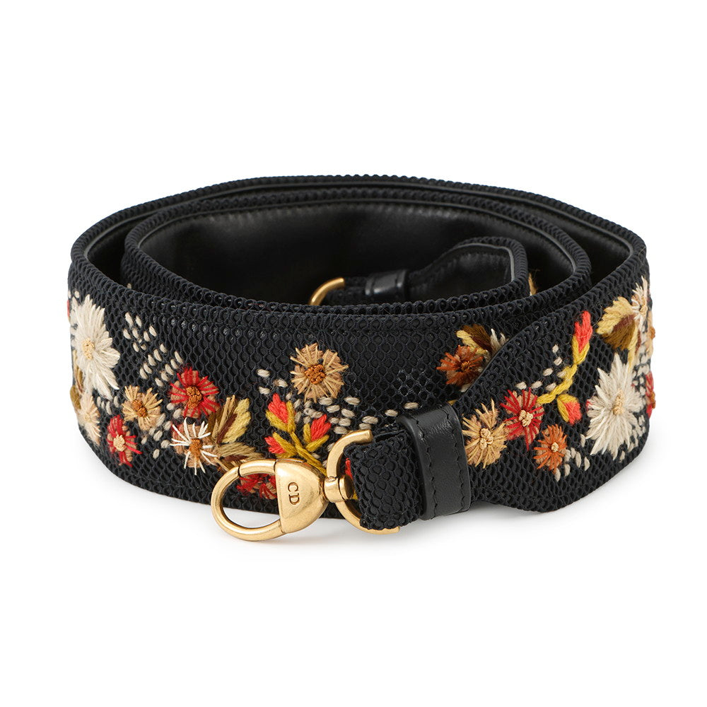 Dior Shoulder Strap Black/Multicolor Canvas Leather
