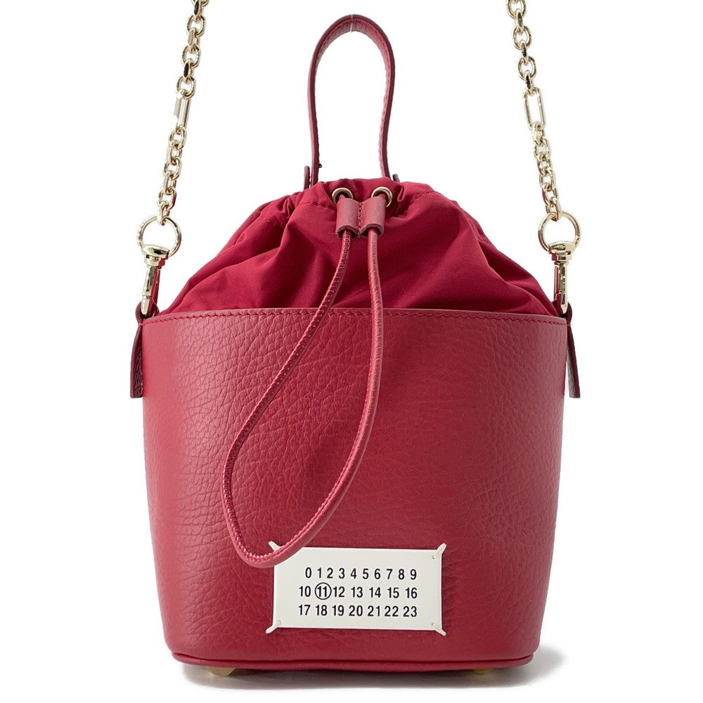 Maison Margiela 5AC bucket bag Red Leather Size Mini