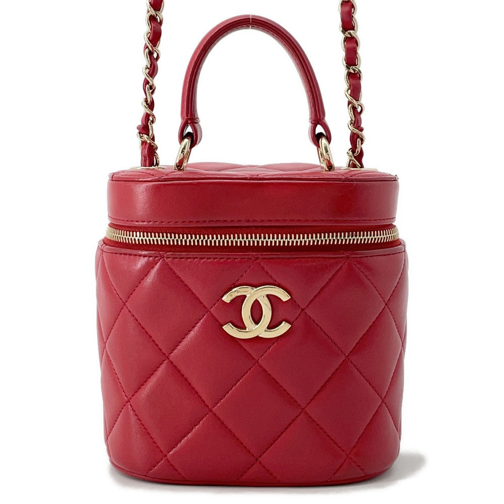 CHANEL ChainShoulder Vanity Bag RedAS1626 Lambskin