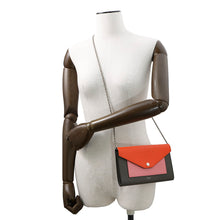 Load image into Gallery viewer, CELINE Pocket Large Flap Chain Wallet Gray/Orange/Pink105213 Leather

