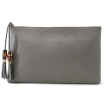 Load image into Gallery viewer, GUCCI Bamboo Tassel Clutch Bag Gray449653 Leather
