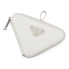 Load image into Gallery viewer, PRADA Triangle Coin purse White1TL433 Leather
