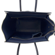 Load image into Gallery viewer, CELINE Luggage shopper Navy/Cream/Light Blue Leather Size micro
