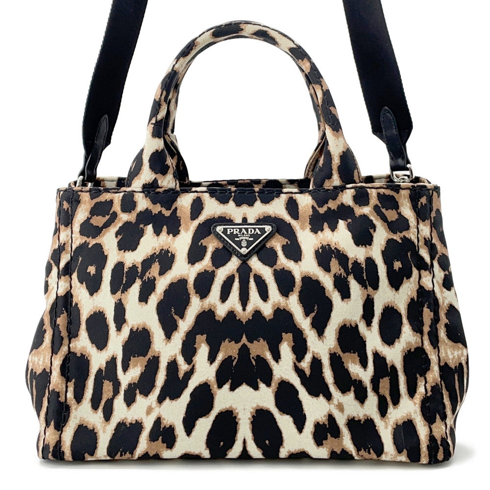 PRADA Canapa Beige/Black1BG439 Nylon Canvas Size Mini