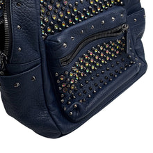 Load image into Gallery viewer, MCM Studded Backpack Navy Leather
