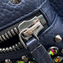 Load image into Gallery viewer, MCM Studded Backpack Navy Leather

