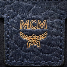 Load image into Gallery viewer, MCM Studded Backpack Navy Leather
