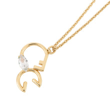 将图像加载到图库查看器中，FENDI Necklace Gold8AK137 Gold Plated Rhinestone
