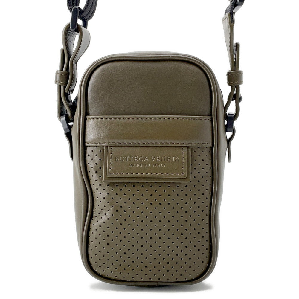 Bottega Veneta Leggero Punching Shoulder Pouch Khaki566214 Leather
