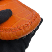 将图像加载到图库查看器中，LOUIS VUITTON Hockenheim Line Driving Shoes Orange Croco embossed leather Size 6.5
