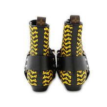 将图像加载到图库查看器中，LOUIS VUITTON Rhapsody Line EncreBoots Black/Yellow Leather Size 36
