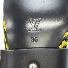 将图像加载到图库查看器中，LOUIS VUITTON Rhapsody Line EncreBoots Black/Yellow Leather Size 36
