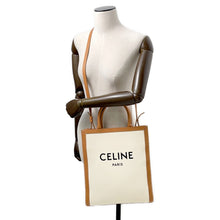 将图像加载到图库查看器中，CELINE Vertical hippopotamus Natural/Tan192082 Canvas Leather Size Small

