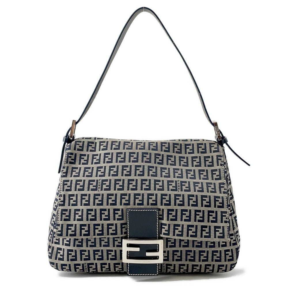 FENDI ZucchinoPattern Mamma bucket Gray/Navy26325 Canvas Leather