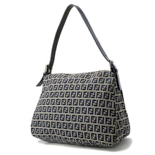 Load image into Gallery viewer, FENDI ZucchinoPattern Mamma bucket Gray/Navy26325 Canvas Leather

