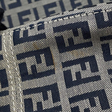 Load image into Gallery viewer, FENDI ZucchinoPattern Mamma bucket Gray/Navy26325 Canvas Leather

