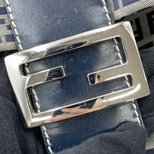 Load image into Gallery viewer, FENDI ZucchinoPattern Mamma bucket Gray/Navy26325 Canvas Leather
