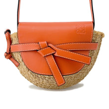 Load image into Gallery viewer, LOEWE Gate Shoulder Beige/Orange329.13.U62 Raffia Leather Size Mini
