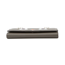 将图像加载到图库查看器中，FENDI Bugs Eye Robot Chain Wallet Gray8M0365 Leather
