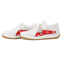 Load image into Gallery viewer, LOUIS VUITTON Supreme Collaboration Sneakers White/Red Leather Size 6
