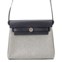 将图像加载到图库查看器中，HERMES Herbag zip Ardoise/Ecru Toile H Vache Hunter Leather Size Mini

