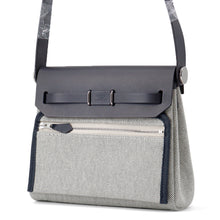 Load image into Gallery viewer, HERMES Herbag zip Ardoise/Ecru Toile H Vache Hunter Leather Size Mini
