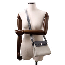 将图像加载到图库查看器中，HERMES Herbag zip Ardoise/Ecru Toile H Vache Hunter Leather Size Mini
