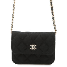 将图像加载到图库查看器中，CHANEL Matelasse ChainShoulder Black Jersey Leather Size Mini mini
