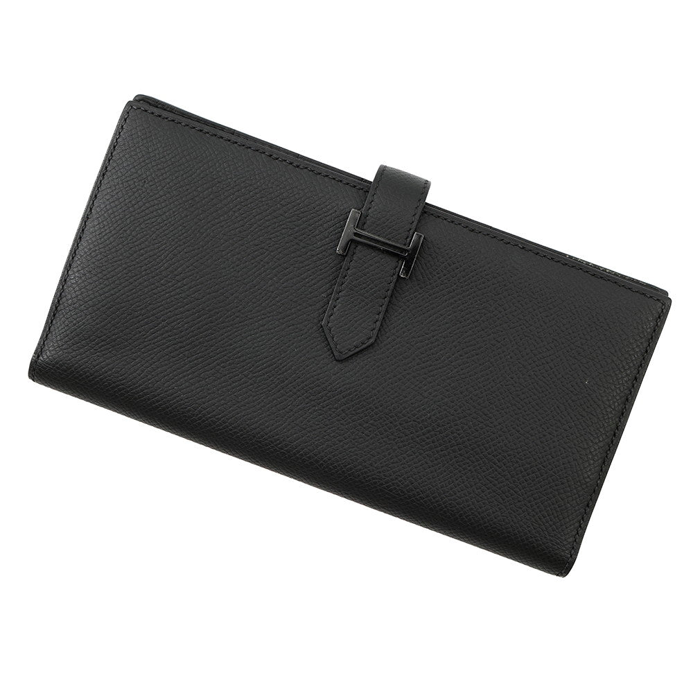 HERMES ★Bearn Souffle Monochrome Black Epsom
