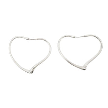 将图像加载到图库查看器中，TIFFANY&amp;Co. Open Heart Earrings Size Small SV925
