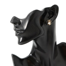 将图像加载到图库查看器中，CHANEL CC Logo Rhinestone Earrings GoldABC823 Gold Plated Rhinestone
