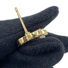 Load image into Gallery viewer, CHANEL CC Logo Rhinestone Earrings GoldABC823 Gold Plated Rhinestone
