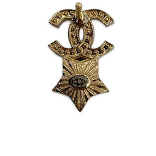 Load image into Gallery viewer, CHANEL CC Logo Rhinestone Earrings GoldABC823 Gold Plated Rhinestone
