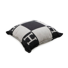 Load image into Gallery viewer, HERMES ★Avalon Cushion Ecru / Gris Fonce Wool 90% Cashmere10% Size GM
