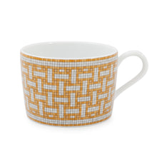 将图像加载到图库查看器中，HERMES Mosaique24 Teacup &amp; Saucer Set of 2 White/Gold Porcelain
