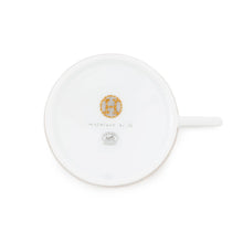 将图像加载到图库查看器中，HERMES Mosaique24 Teacup &amp; Saucer Set of 2 White/Gold Porcelain
